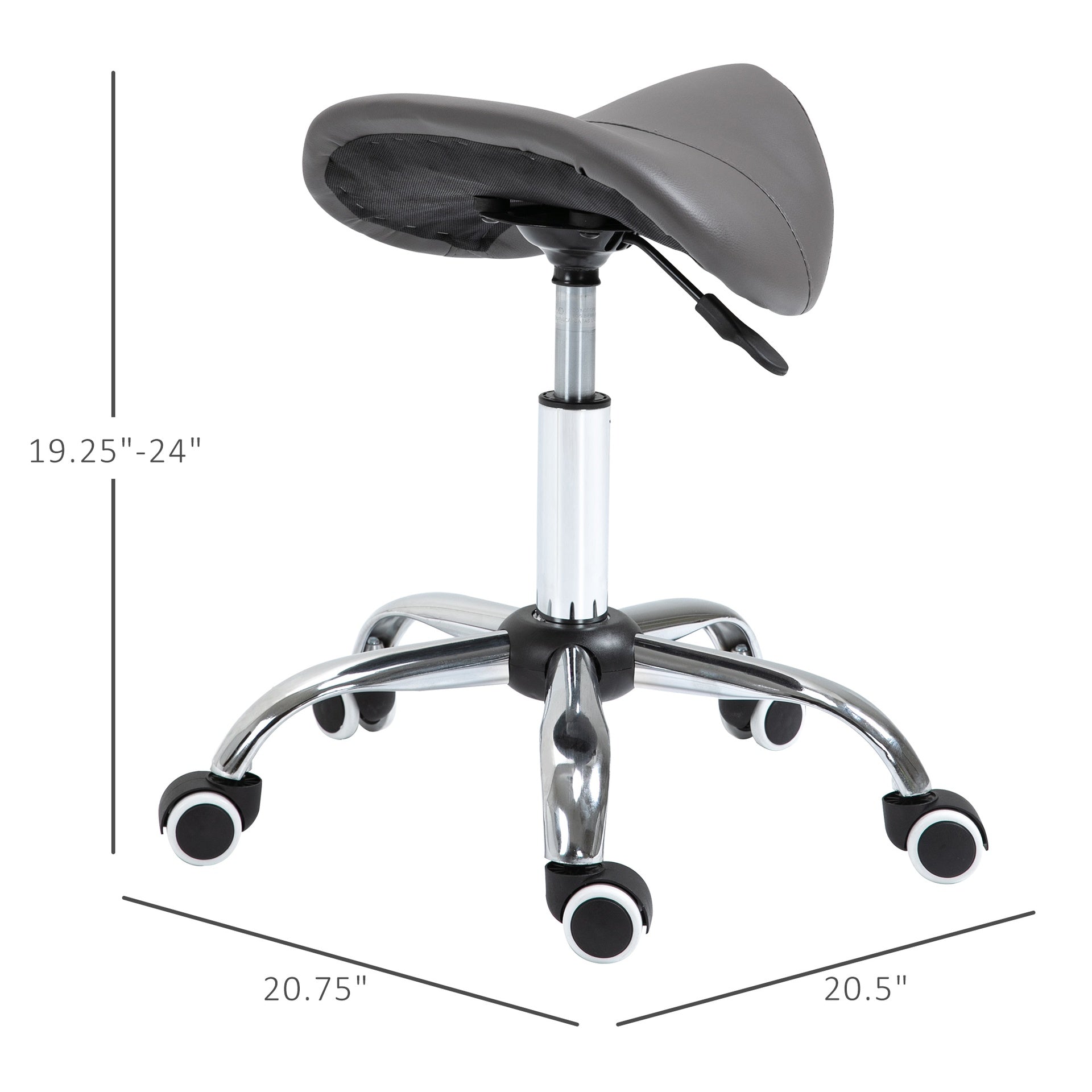 Ergonomic Rolling Saddle Stool  Hydraulic Spa Stool Height Adjustable Swivel Drafting Medical Salon Chair