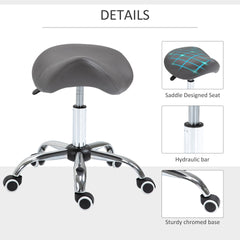 Ergonomic Rolling Saddle Stool  Hydraulic Spa Stool Height Adjustable Swivel Drafting Medical Salon Chair