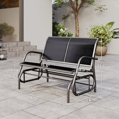 Double Seat Glider Outdoor Glider Bench, Patio Double Swing Rocking Chair
