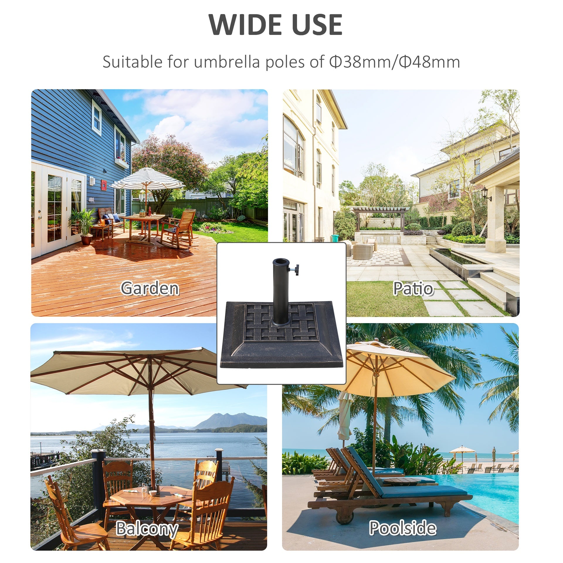 Umbrella Stand Patio Market Umbrella Base Stand Resin Parasol Holder