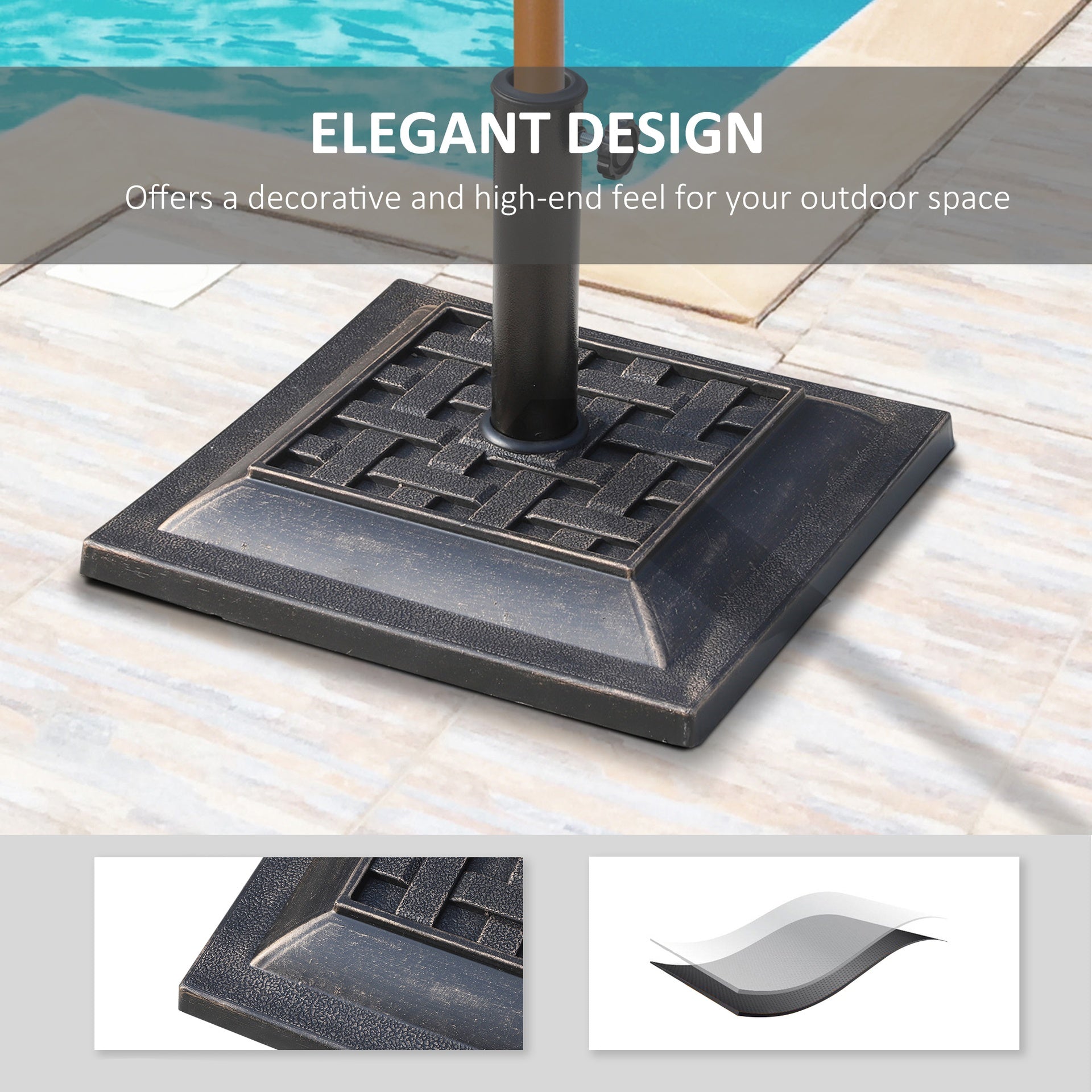 Umbrella Stand Patio Market Umbrella Base Stand Resin Parasol Holder