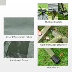 All-in-One Folding Camping Cots for Adults,Portable Single Sleeping Cot Camping Bed