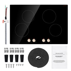 6600W 4 Burner Induction Cooktop Electric Countertop Burner Knob Control
