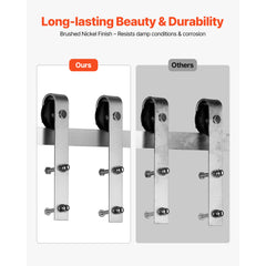 8FT Sliding Barn Door Hardware Kit for Single Sliding Barn Door Silver