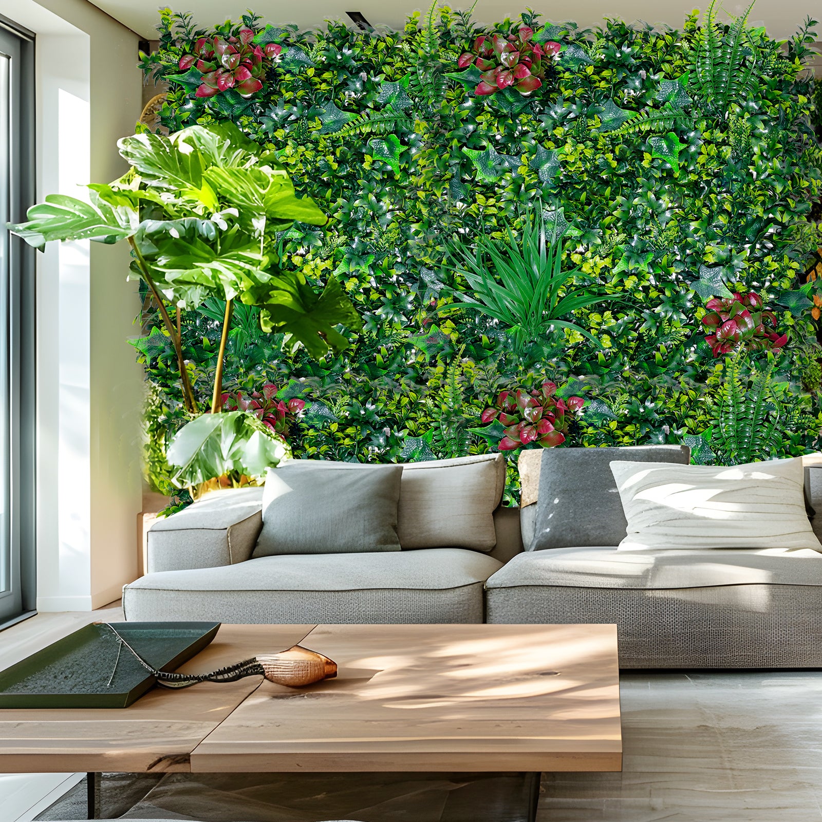 Boxwood Panels, Grass Wall 20"x20", Plant Wall, Grass Backdrop Wall, Privacy Screen, Sun Protected Green Wall Decor for Outdoor, Indoor, Garden, Backyard and Décor