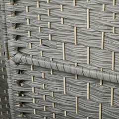 HOMCOM 6 Panel Room Divider, 6' Tall Folding Privacy Screen, Hand-Woven Freestanding Wall Partition for Home Office, Bedroom, Mixed Gray