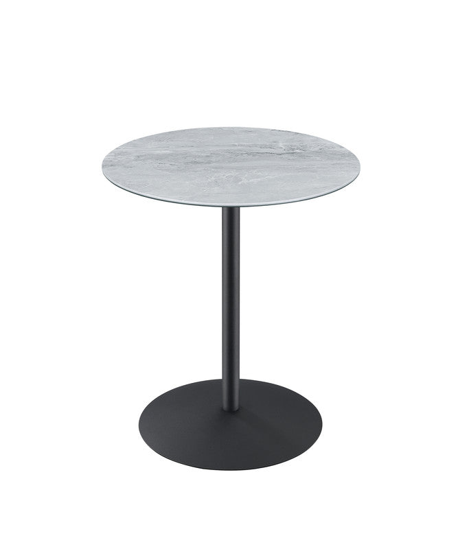 Cirillo 17.5"W End Table with Gray Marble Textured Top