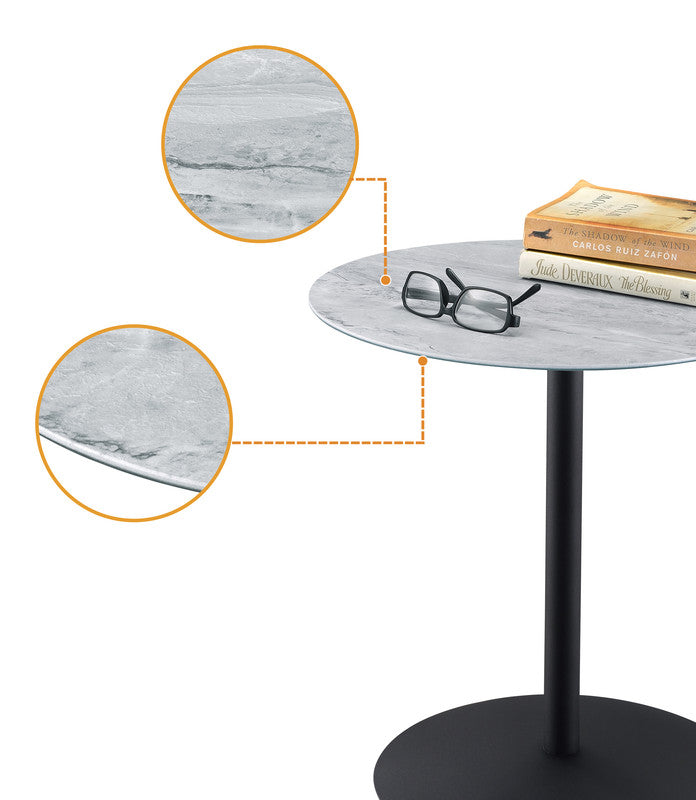 Cirillo 17.5"W End Table with Gray Marble Textured Top