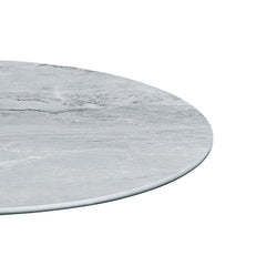 Cirillo 17.5"W End Table with Gray Marble Textured Top