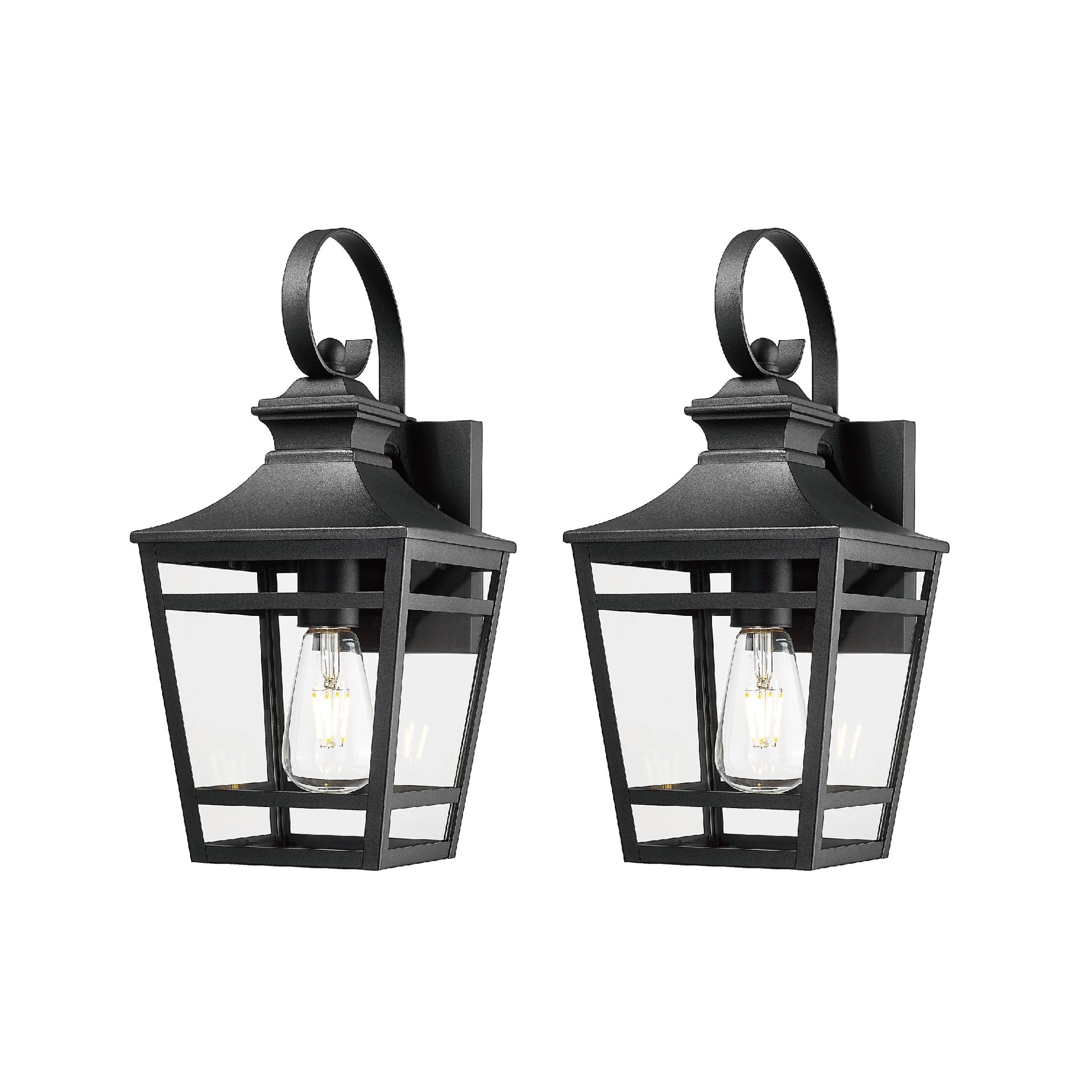 Large Outdoor Wall Lights for House, 16.5inch Exterior Lighting Fixtures Wall Mount Outdoor Porch Lights Waterproof Black Outdoor Sconce Lights with Clear Glass for Patio Hallway Garage (2 pack)