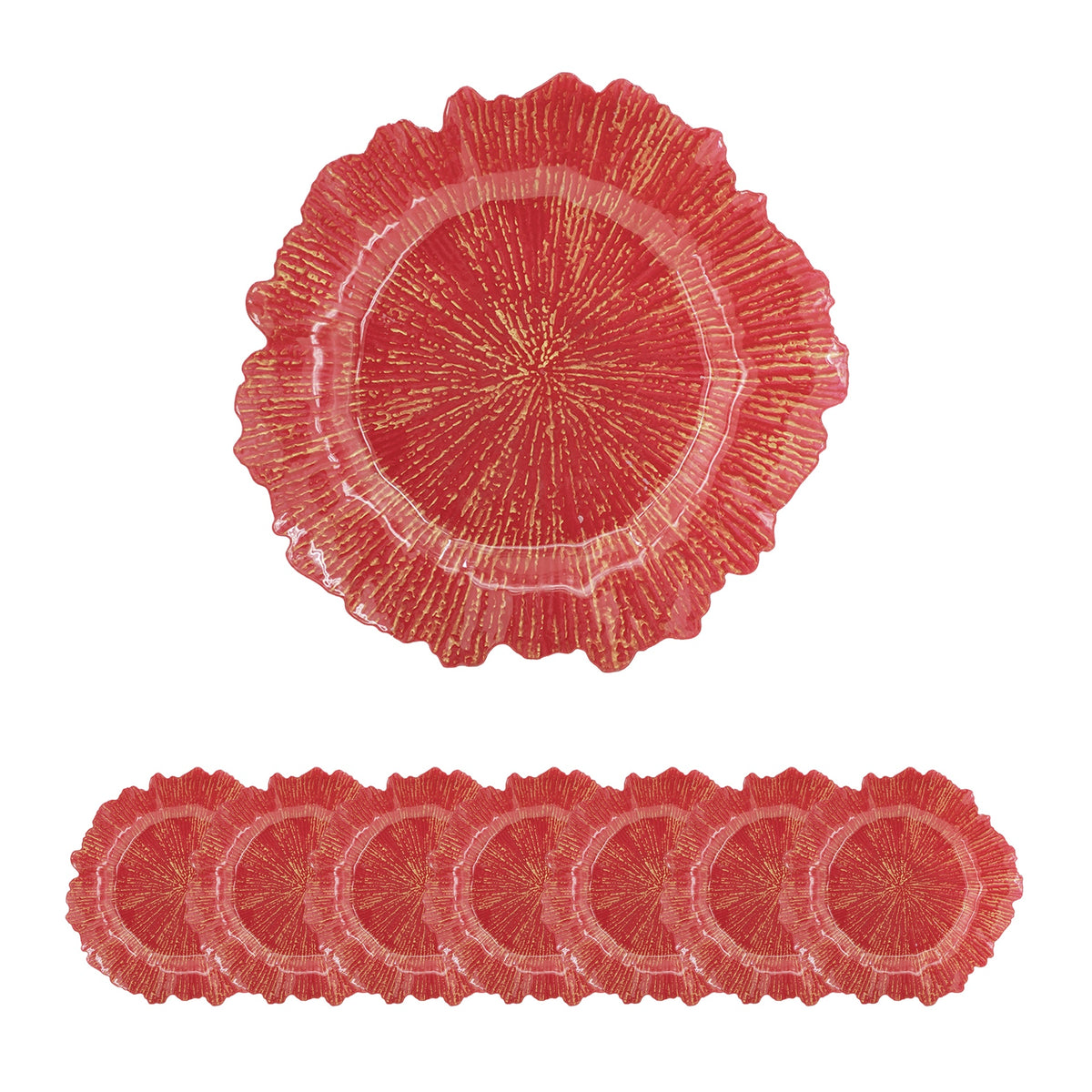 8 Pack Reef Plastic Charger Plate, D13"