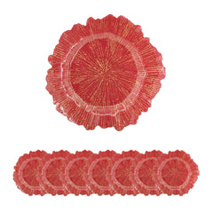 8 Pack Reef Plastic Charger Plate, D13"