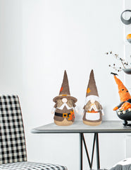 Set of 2 8.3x4.3x20.9" Fabric Gnome Couple Decor Holiday Fall & Thanksgiving Figurines