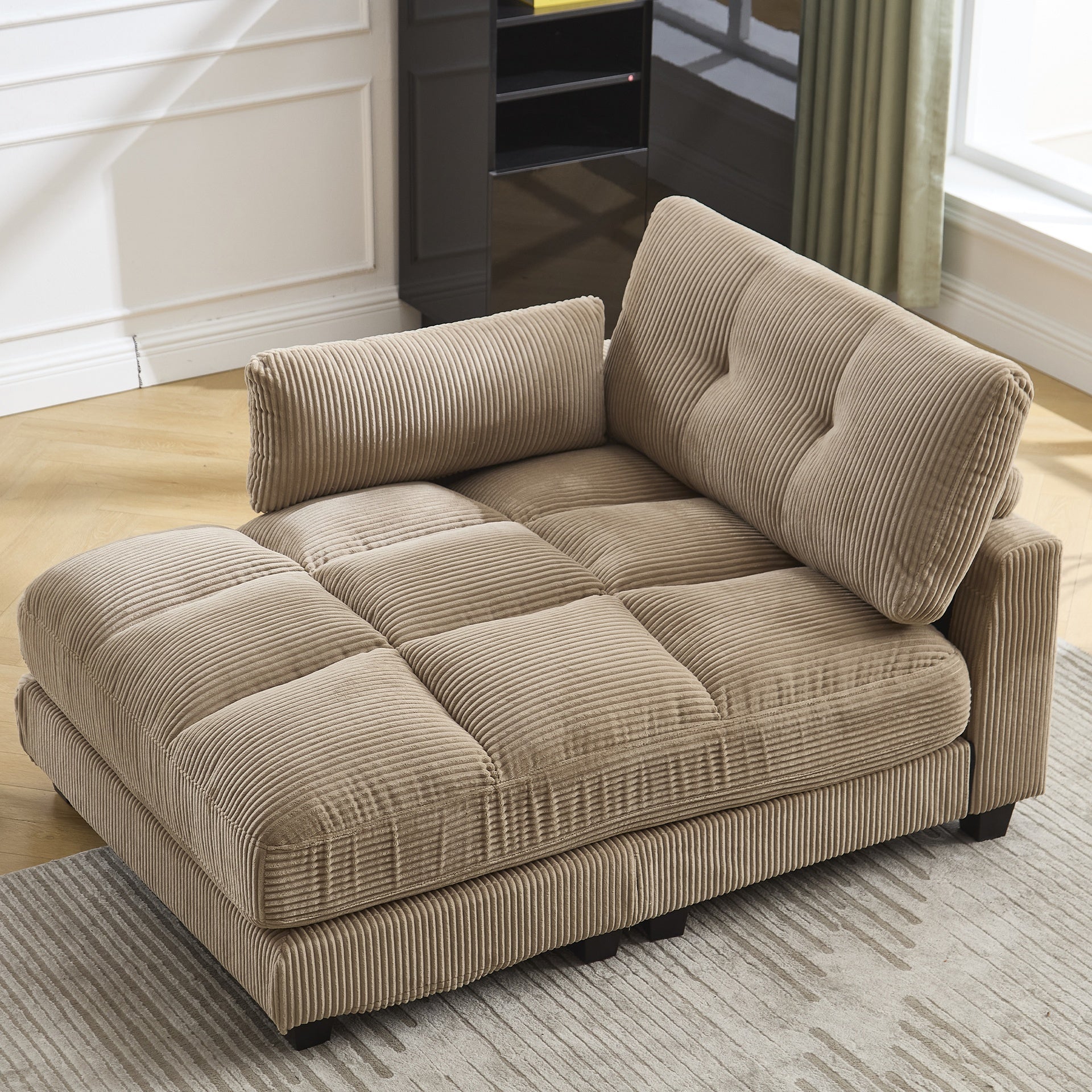 UNITED WE WIN Sleeper Sofa Couch Bed,Oversized Chaise Lounge Chair Cozy Cloud Couch