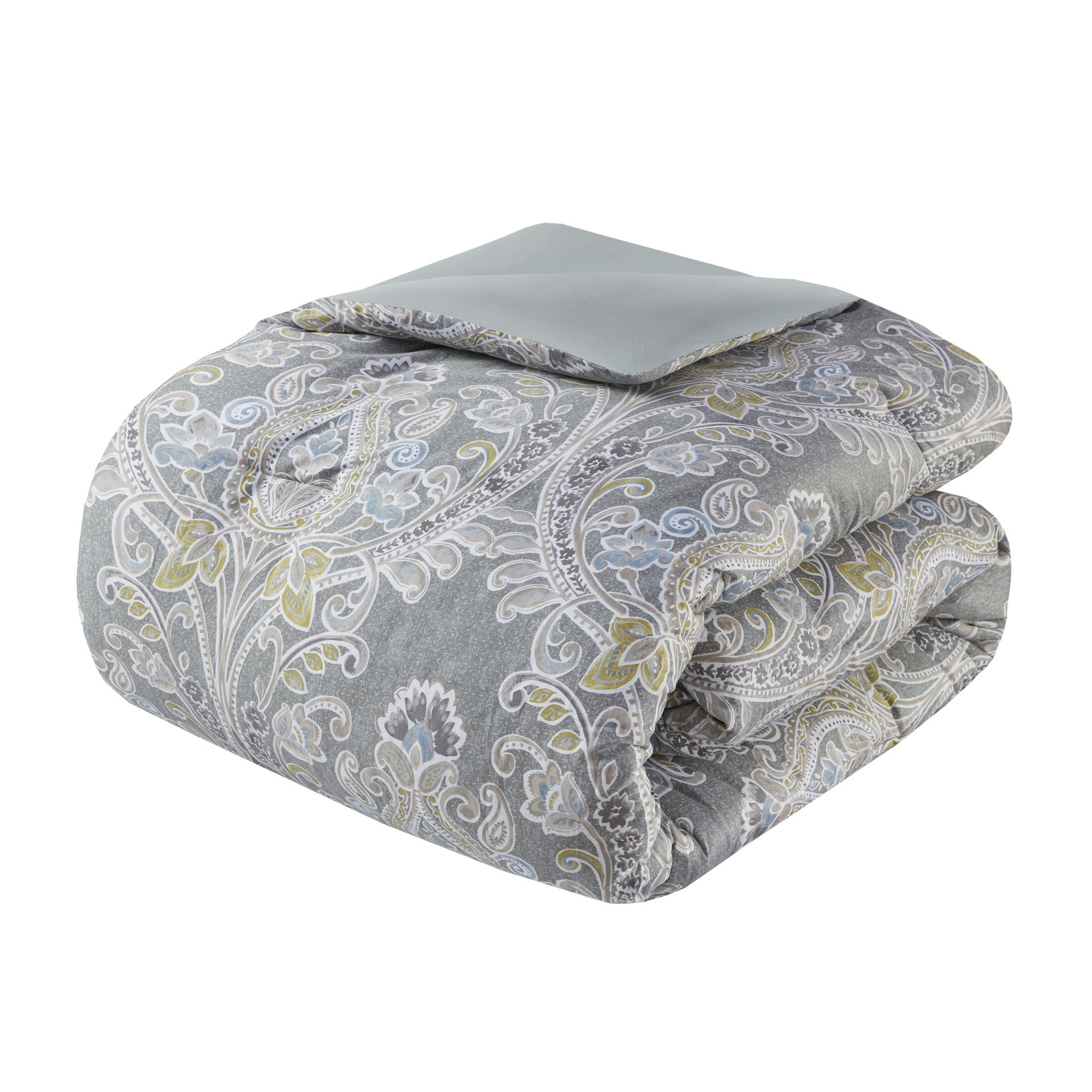6 Piece Cotton Comforter Set Grey King