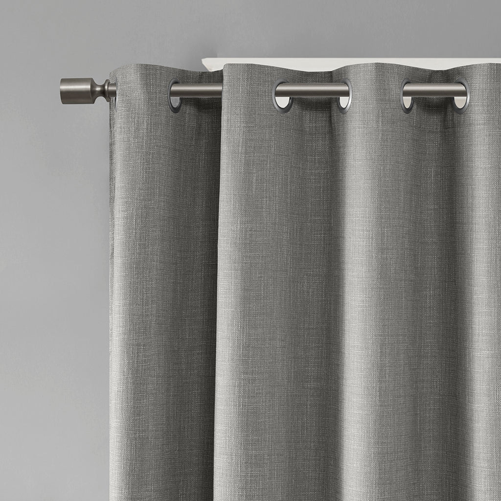Printed Heathered Blackout Grommet Top Curtain Panel(Only 1 Pc Panel)
