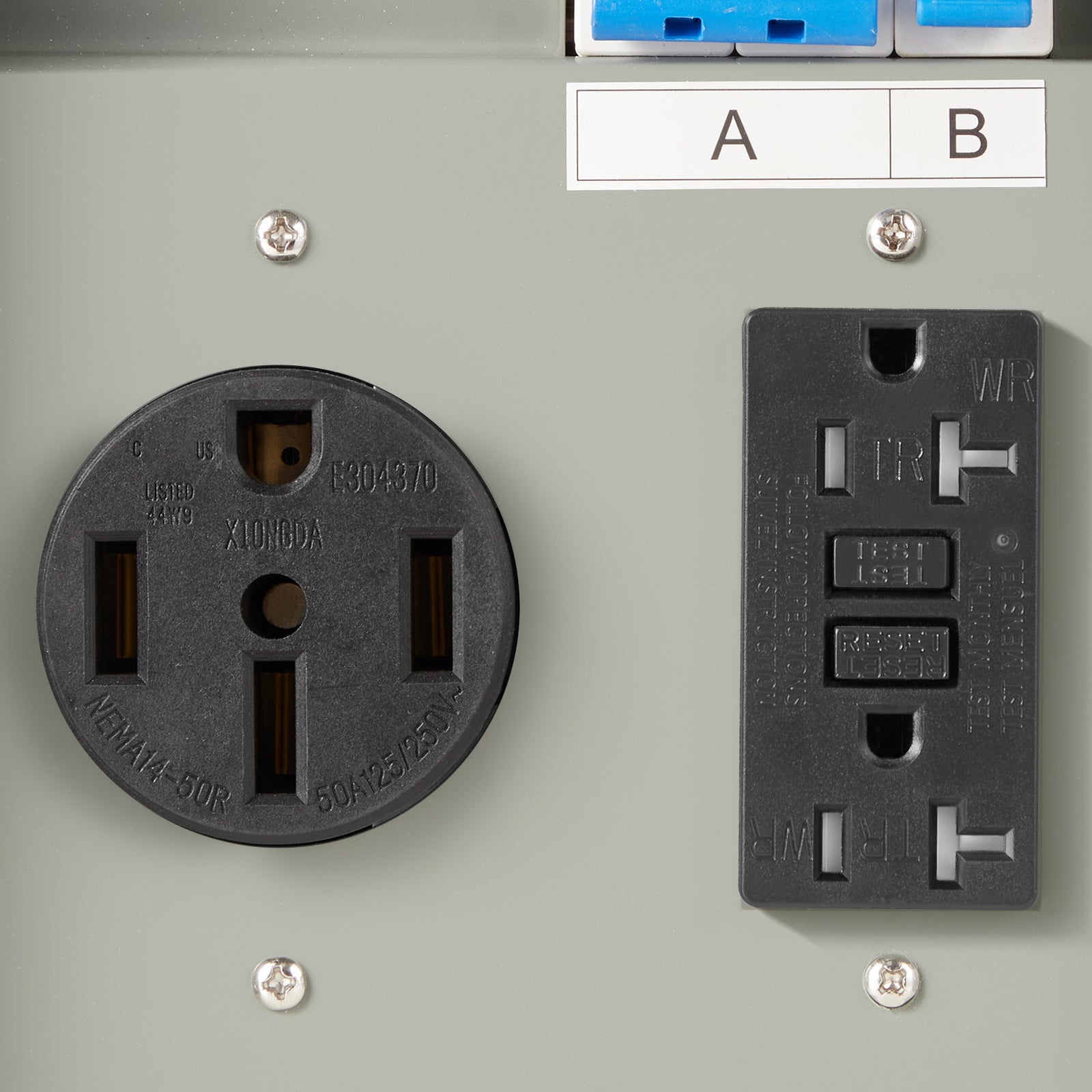 Temporary Power Outlet Panel RV Electrical Panel 20 50 Amp RV Outlet Box