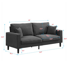 Two Piece Sofa Set,Living Room Three seater+Two seater,Comfy,Modern Upholstered Sofa,Living Room Bedroom Apartment Small Space,Corduroy,Dark grey