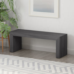 Acacia Wood Dining Bench, Black