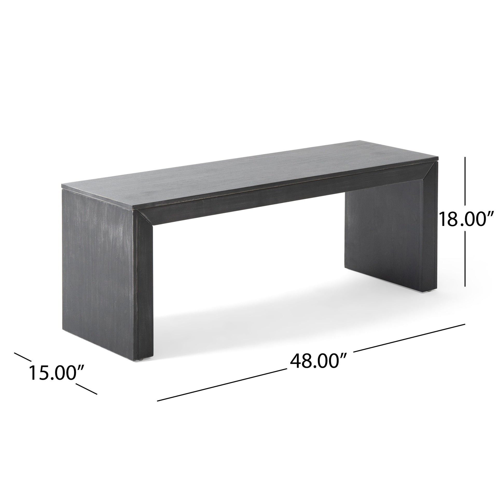 Acacia Wood Dining Bench, Black