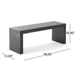 Acacia Wood Dining Bench, Black