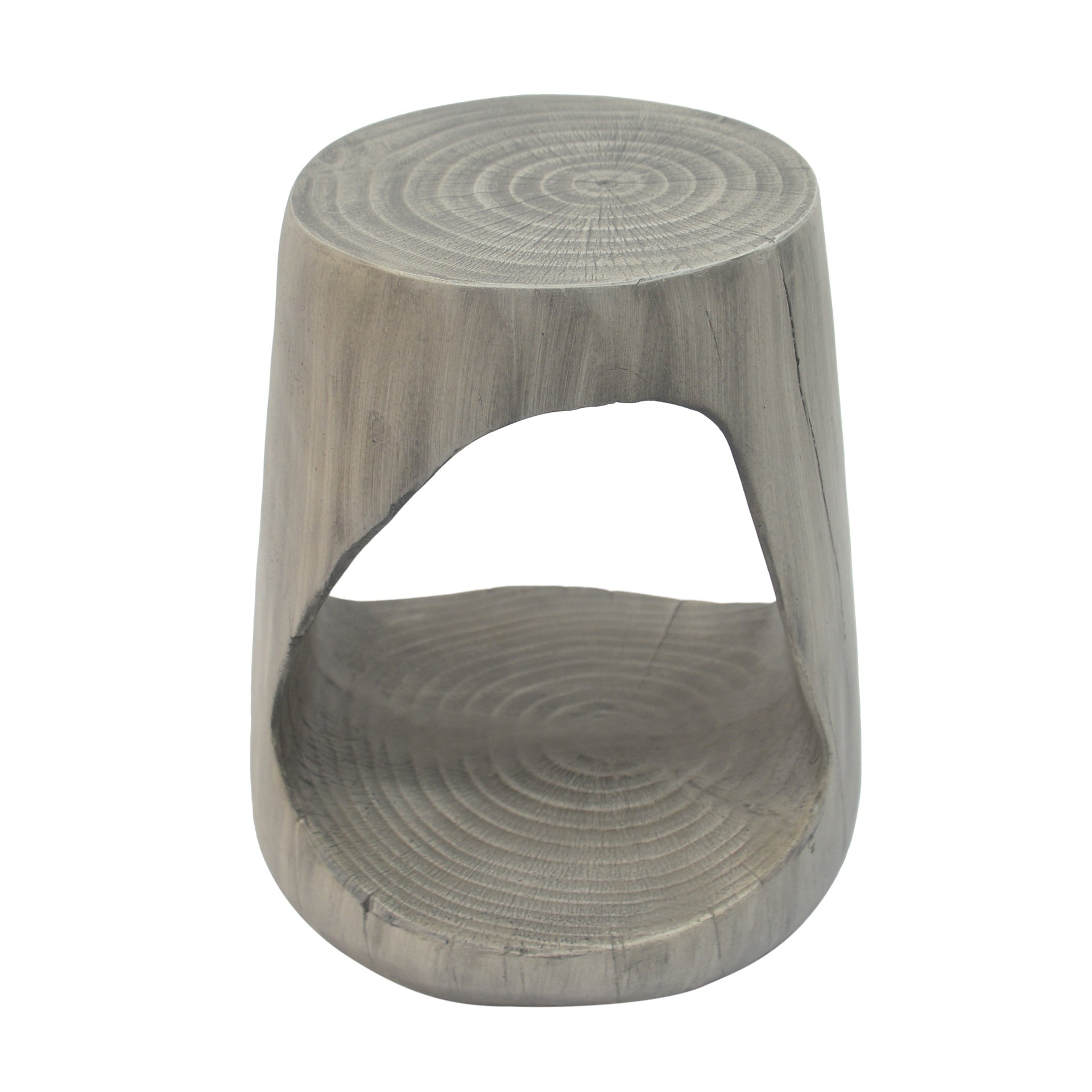 MGO Hollow Side Table, Wood-like texture, GREY Color
