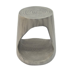 MGO Hollow Side Table, Wood-like texture, GREY Color