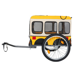 Large Folding Bike Trailer for Dogs - 20×2 1/8 Inches Wheels, Heavy-Duty Steel Frame, Spacious Design, All-Terrain Cycling, Jogging & Camping Adventure, Yellow