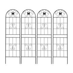 4 Pack Metal Garden Trellis 71" x 19.7" Rustproof Trellis for Climbing Plants Outdoor Flower Support Black