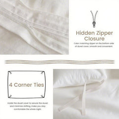 Serta Simply Clean Pleated Duvet cover White Twin