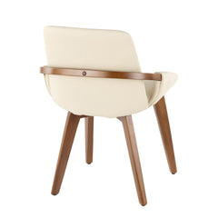 Cosmo Mid-Century Chair in Walnut and Cream Faux Leather by LumiSource