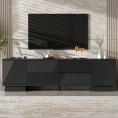 VIBE HAUS 70.8'' Modern TV Stand for TVs up to 75 Inches, Entertainment Center with Storage Cabinets, 4 Drawers and a Metal Center Leg, Minimalist Modern Media TV Console Table for Living Room