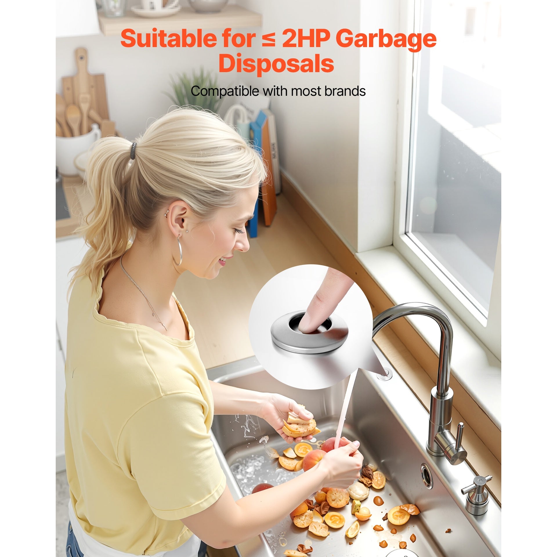 Garbage Disposal Air Switch Kit 2.5" Air Button for Food Waste Disposal
