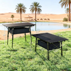 Portable Camping Table for Outdoor Picnic BBQ Aluminum Small Folding Table with Storage Bag, Carry Bag