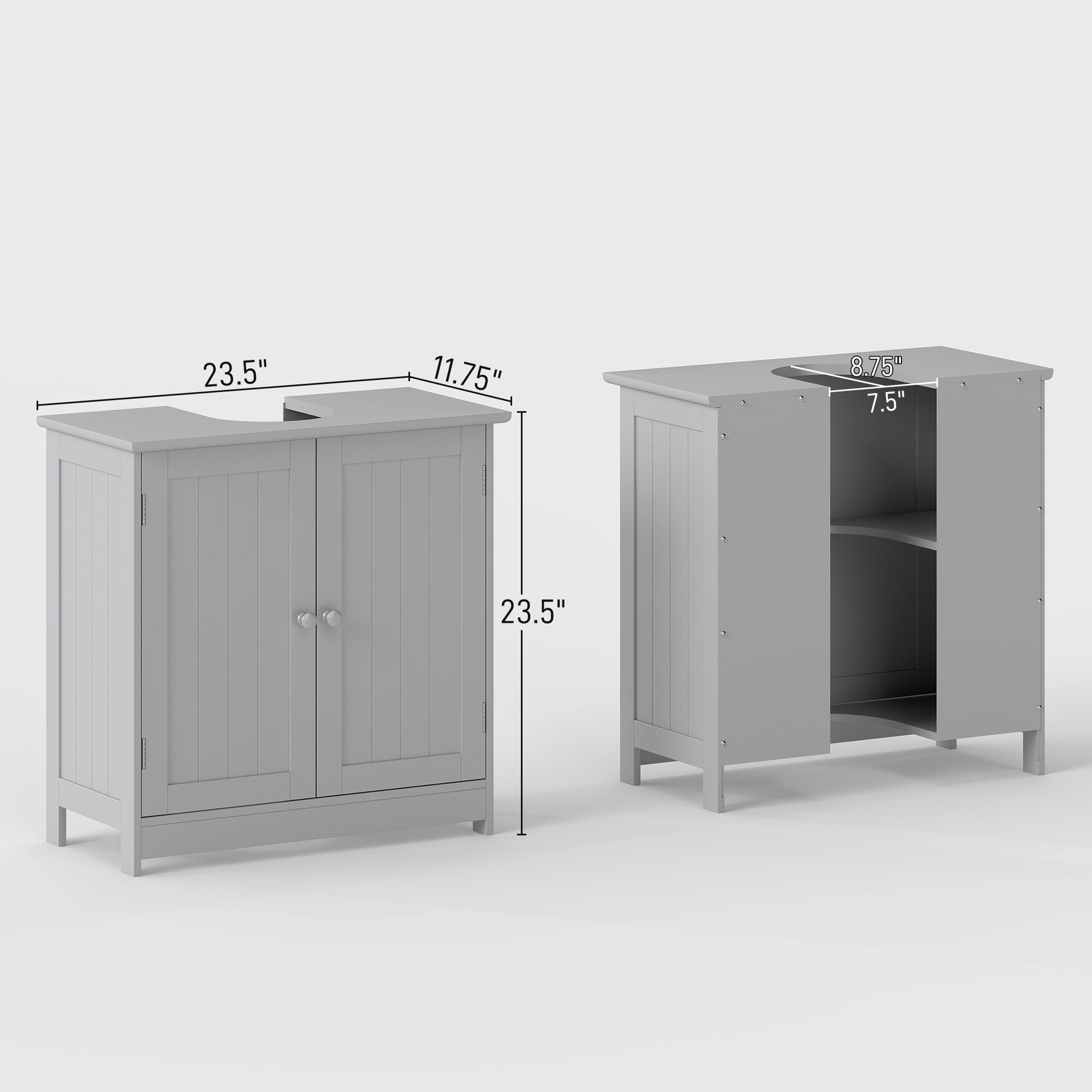Bathroom Vanity Cabinet, Under Sink Bathroom Cabinet with 2 Doors  (Without bathroom basin)