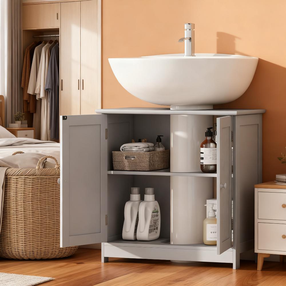 Bathroom Vanity Cabinet, Under Sink Bathroom Cabinet with 2 Doors  (Without bathroom basin)
