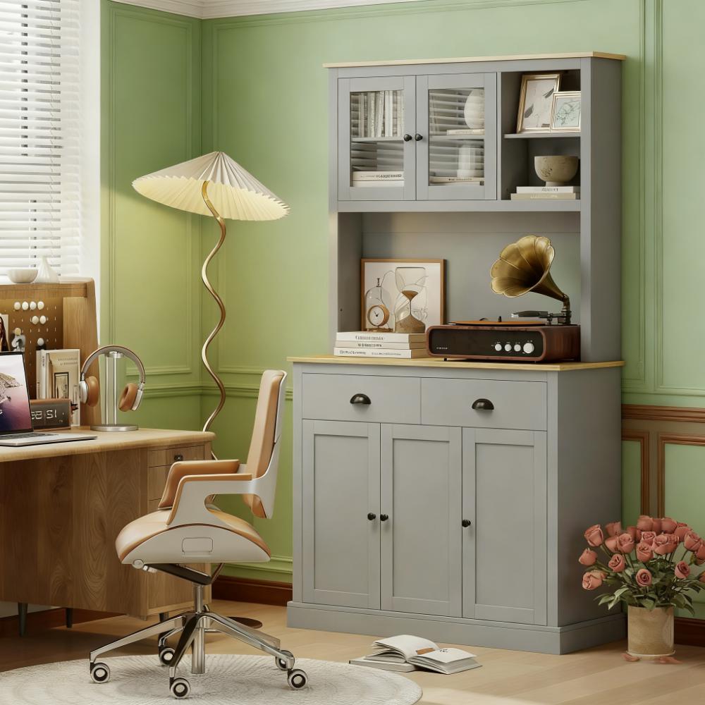 71" Tall Pantry Cabinet Freestanding Kitchen Cabinet