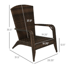 Patio Chair with Rattan Wicker, Soft Cushions, Tall Curved Backrest