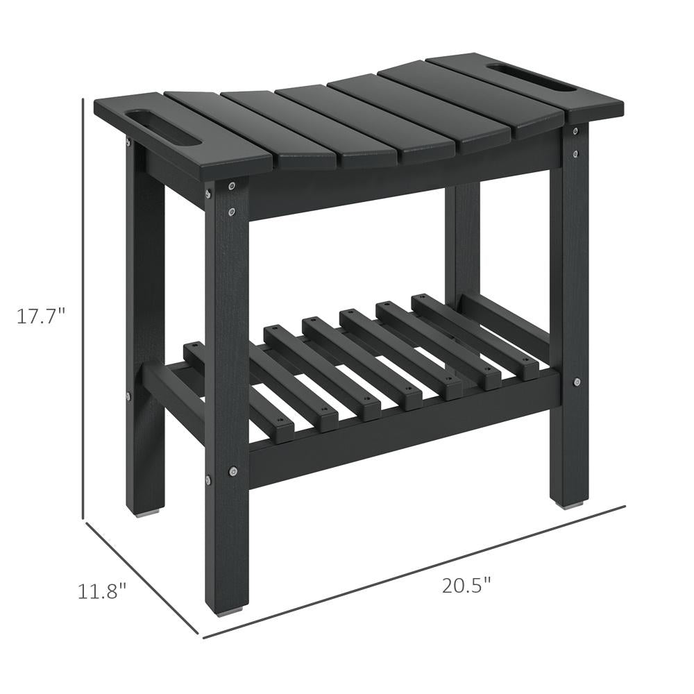 Storage Shelf Bench,Non-Slip Pads Bench for Indoor Outdoor,Waterproof Shower Stool with Handle