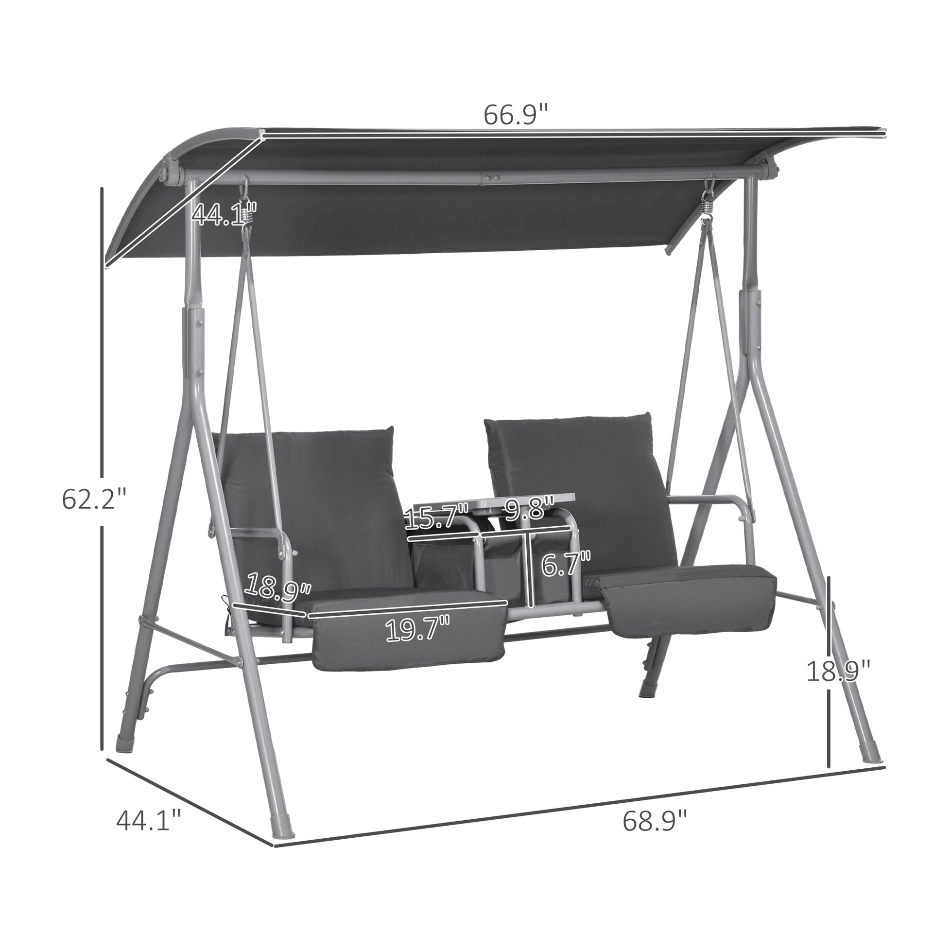 Patio Swing Chair,Outdoor Porch Swing,for Garden, Poolside, Backyard