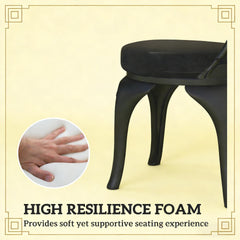 Black Dining Chair Cushions,Set of 4 Round Seat Cushions