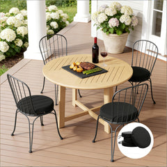 Black Dining Chair Cushions,Set of 4 Round Seat Cushions