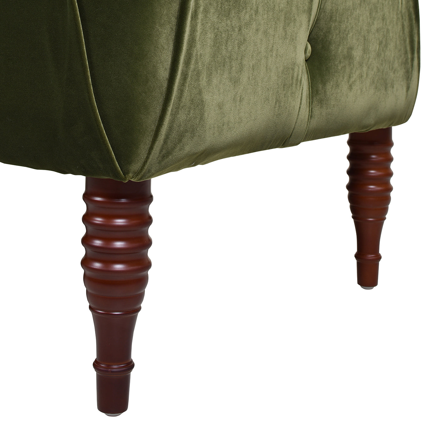 Samuel Tufted Roll Arm Chaise Lounge, Olive Green Performance Velvet