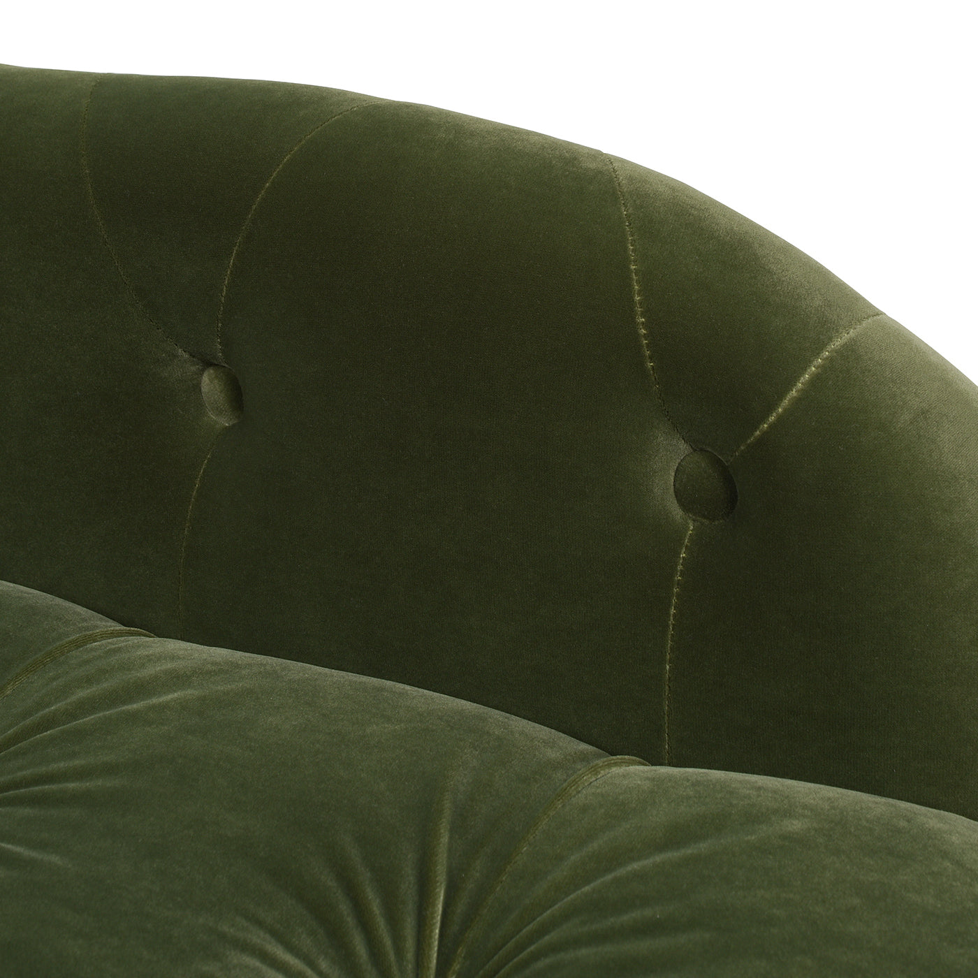 Samuel Tufted Roll Arm Chaise Lounge, Olive Green Performance Velvet