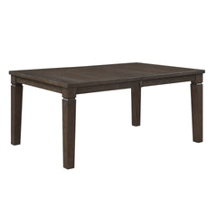 Classic Dark Espresso Finish Dining Table with Removable Leaf Rectangle Wooden Dining Furniture 1pc