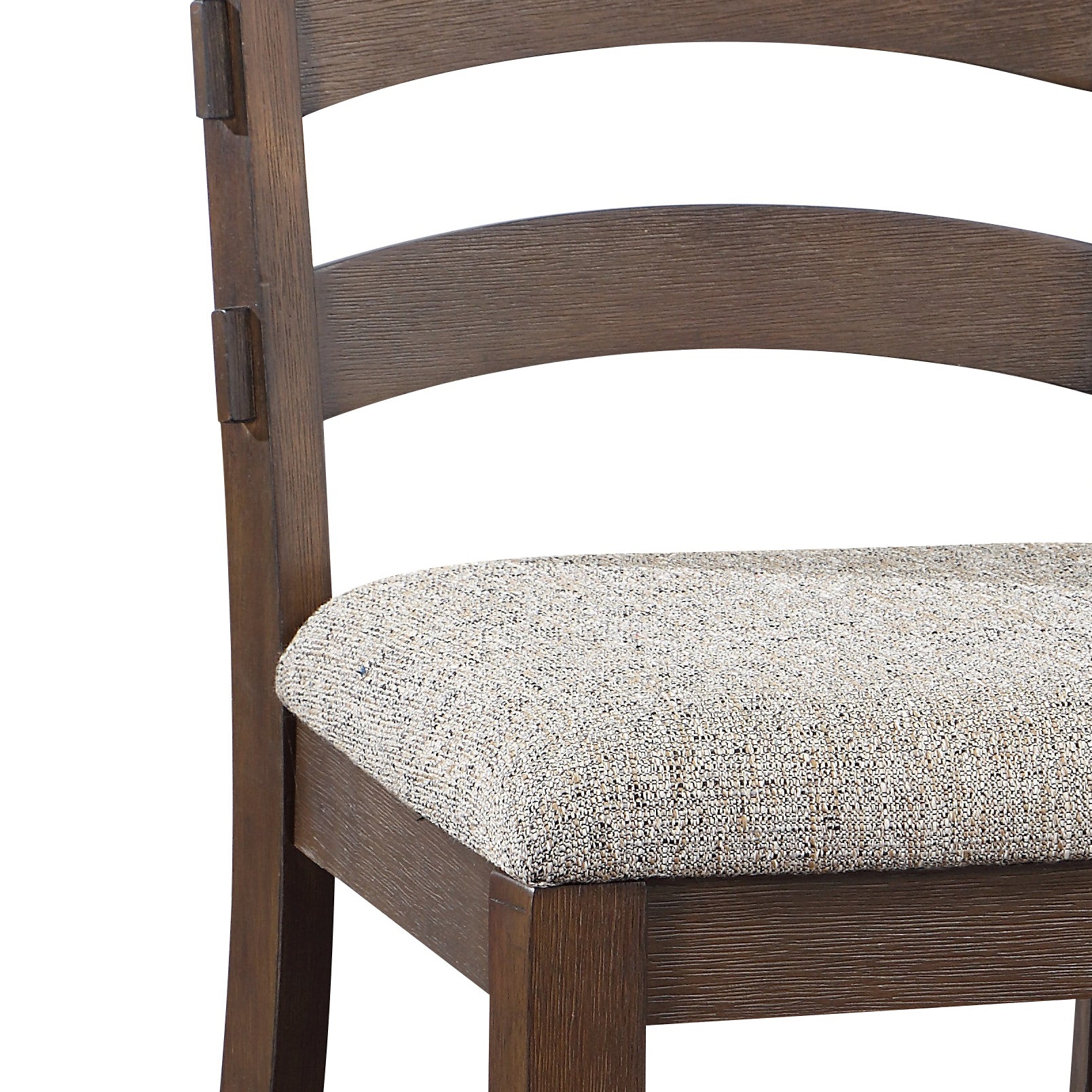 Pascaline Gray Fabric, Rustic Brown & Oak Finish Side Chair (Set of 2)