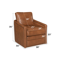 Rocha Brown Leather Aire Swivel Chair W/Glider