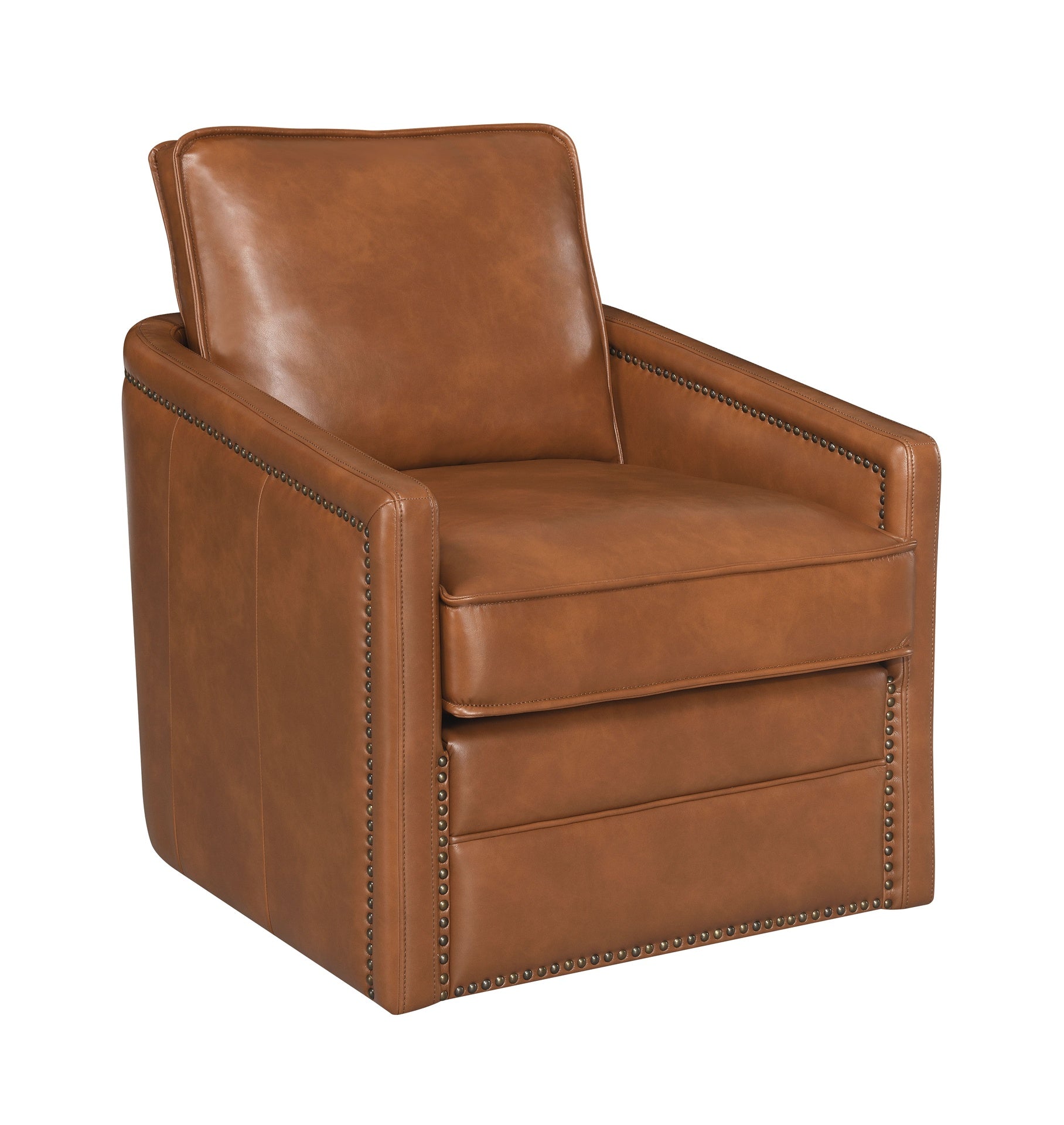 Rocha Brown Leather Aire Swivel Chair W/Glider