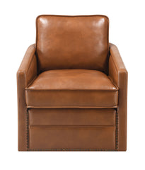 Rocha Brown Leather Aire Swivel Chair W/Glider