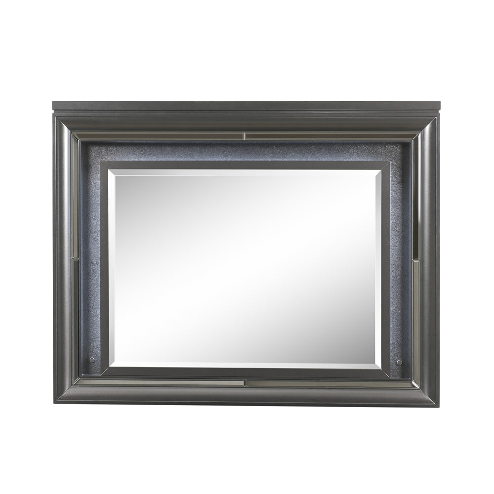 Sawyer Metallic Gray Finish Mirror W/Led